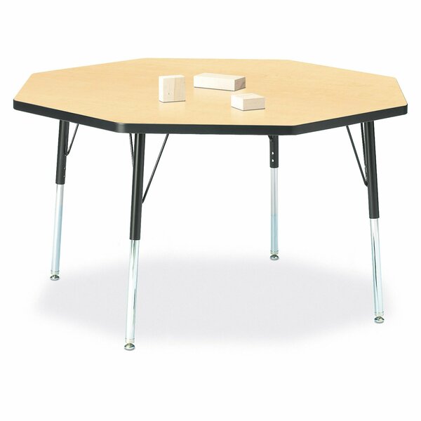 Jonti-Craft Berries Octagon Activity Table, 48 in. x 48 in., A-height, Maple/Black/Black 6428JCA011